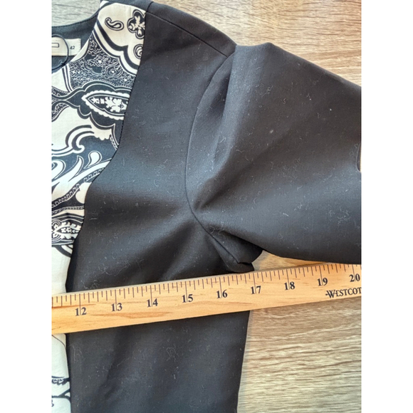 Etro Women's Euro 42 US 6 Black White Paisley Sheath Knee Length Dress Career - Picture 7 of 11